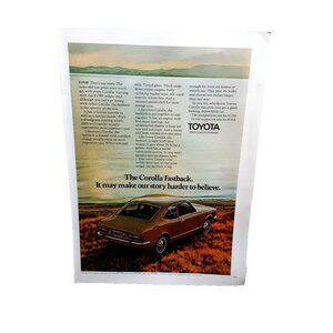 1971 Toyota Corolla Fastback Car Original Print Ad 70s